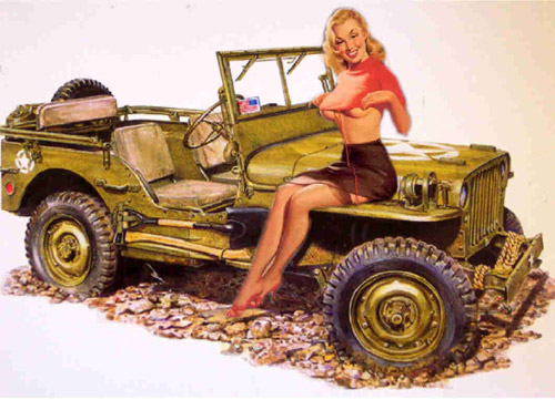 Magnet (aimant) Jeep Willys PinUp vintage
